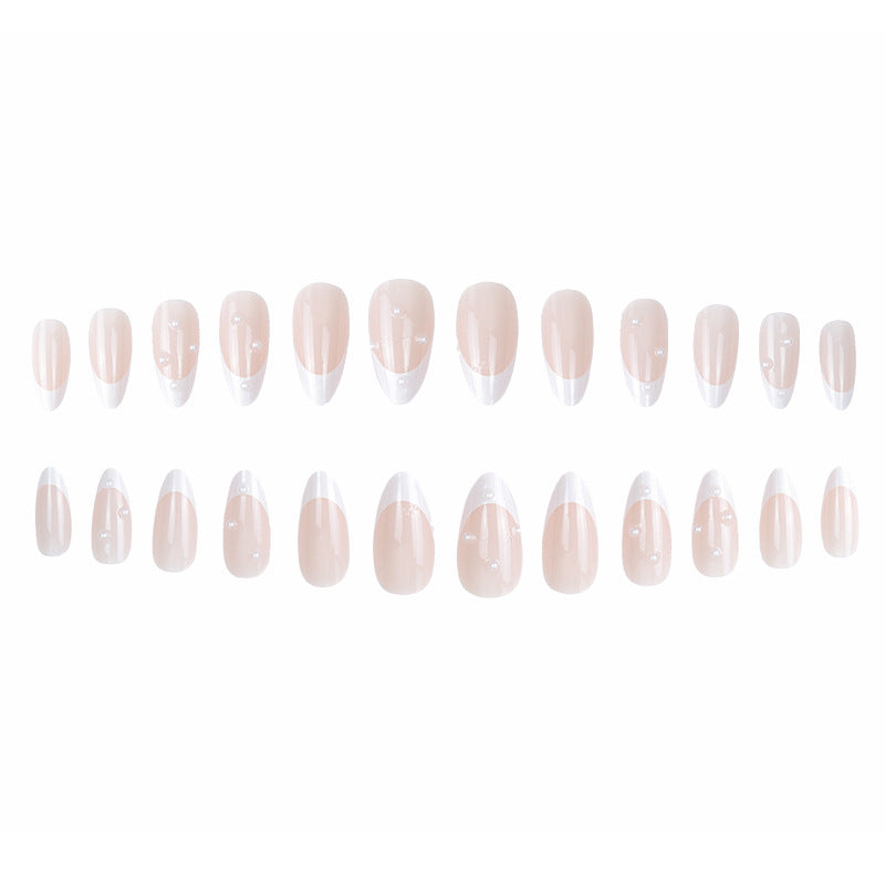 #51 Meidum Length Alomnd Shape Pale Pink Press on Nail Fake Nail