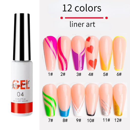 Gel Polish Nail Liner Art Soak Off Led Lamp Paint Tools