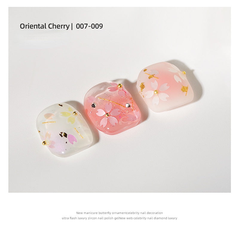 Cherry Blossoms Nail Art Sequins Sakura Petal Metal Beads