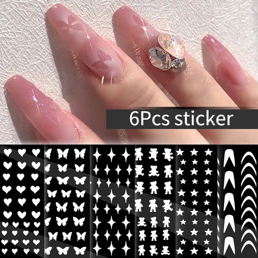 French Nail Sticker Printing Hollow Sticker