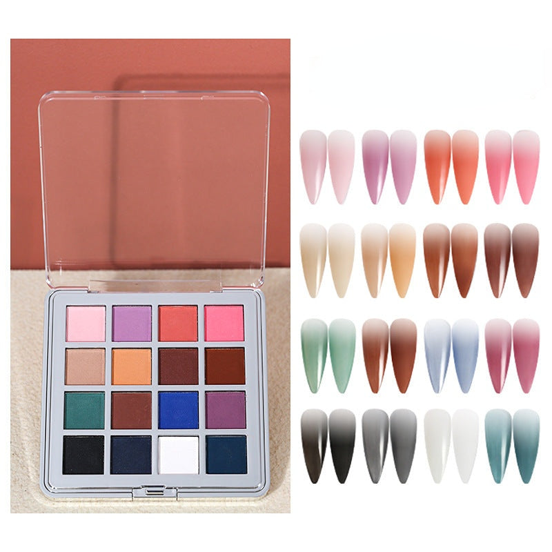 16 Colors Solid Nail Powder Gradient Pigment Nail Powder