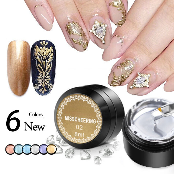 Metallic Painting Gel Liner Gel Nail Polish Glitter Drawing Nail Gel