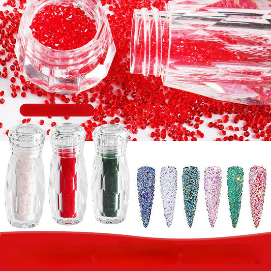 Ultra Mini Rhinestone Nail Art AB Gem Glitter Diamond Beads Nail Decals