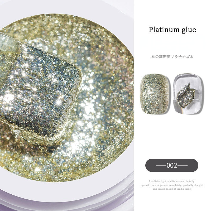 Glitter Nail Gel Platinum Gel for Nail Art Shiny Gel Polish