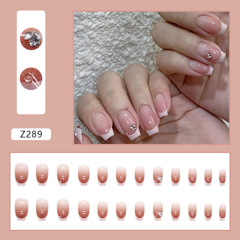 #3 Medium Length Pink Ballerina Shape Fake Nails