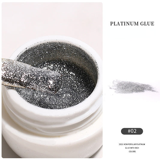 Glitter Nail Gel Platinum Nail Polish Metal Gel for Nail Art DIY