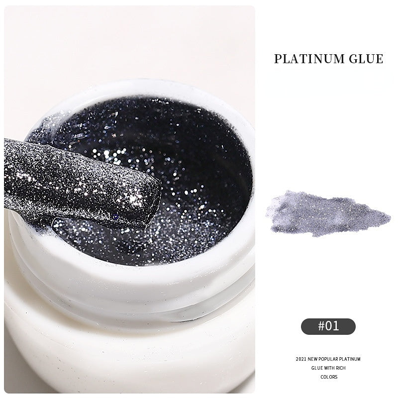 Glitter Nail Gel Platinum Nail Polish Metal Gel for Nail Art DIY