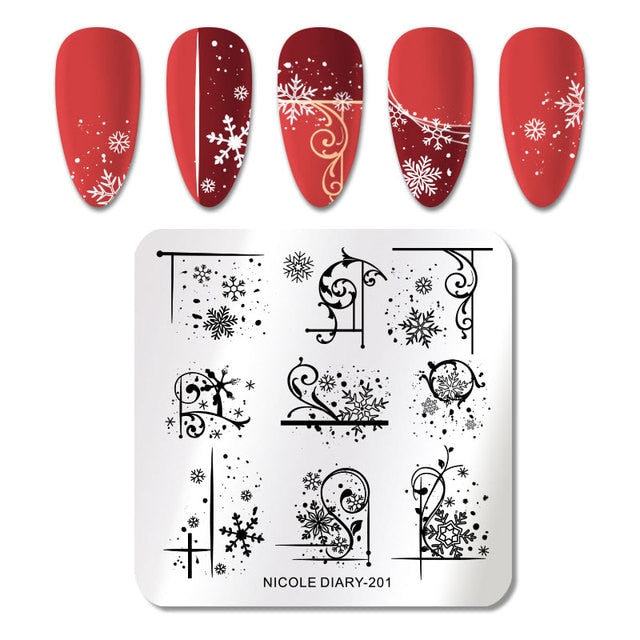 French Line Flower Nail Stamping Plates Abstract Pattern Nail Art Stamp